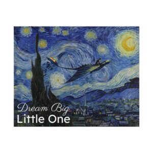 How to Train Your Dragon Starry Night Poster, Dream Big Little One Wall Art Print, Nursery Decor, Kids Room Decor, Baby Shower Gift