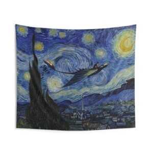 How to Train Your Dragon Starry Night Tapestry, HTTYD Vintage Wall Art Hanging, Nursery, Kids Room, Dorm, Office Space, Inspirational Poster