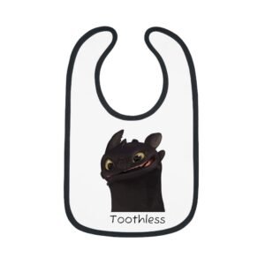 Toothless Baby Bib, HTTYD baby wear, How to Train Your Dragon Contrast Trim Jersey  Infant Drool Towel, No Teeth Funny, Baby Shower Gift
