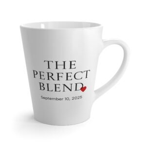 Customized Wedding Latte Mug, Personalized Couple Gift, The Perfect Blend, Bridal Shower Present, Engagement Gift