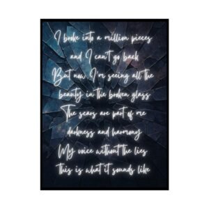 What it Sounds Like Song Lyrics Poster, KPop Demon Hunters, Broken Glass Wall Decor, Fan Art, Huntrix, Friendship, Inspirational Self Love
