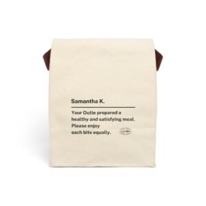 Severance Personalized Innie Canvas Lunch Bag with Strap, Custom, Please Enjoy Each Equally, Your Outie, Eco Friendly Tote, Free Shipping